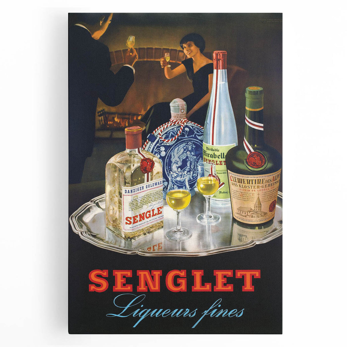 Vintage Senglet Liqueurs Poster – Retro French Advertising Art