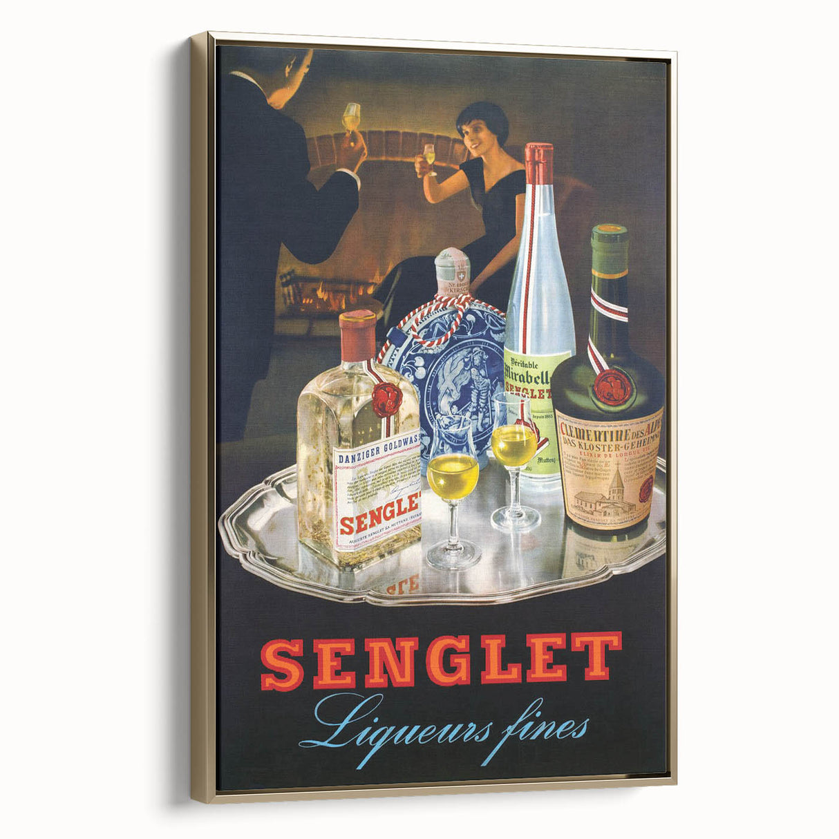 Vintage Senglet Liqueurs Poster – Retro French Advertising Art