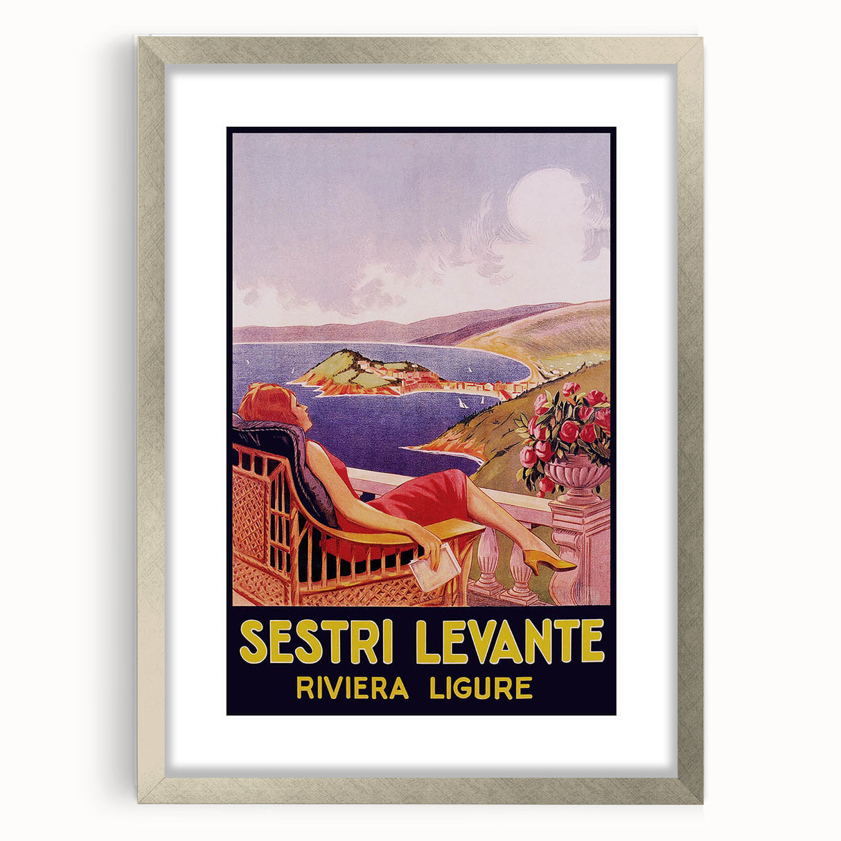 Vintage Sestri Levante Poster – Retro Italian Riviera Travel Art