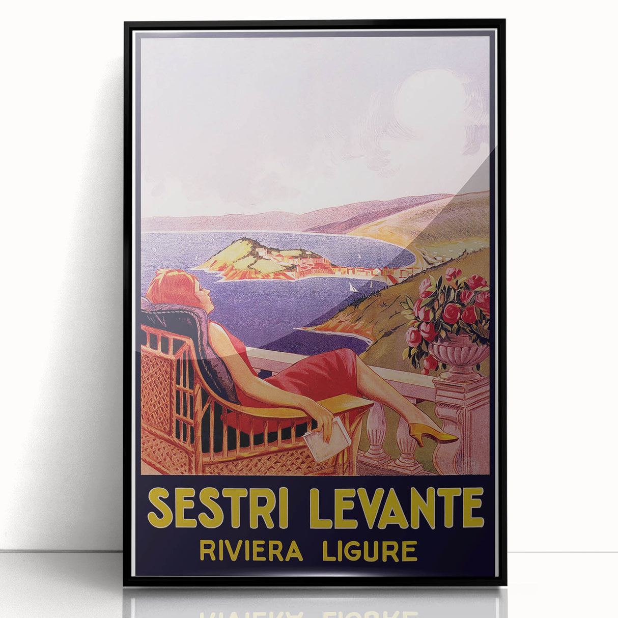 Vintage Sestri Levante Poster – Retro Italian Riviera Travel Art
