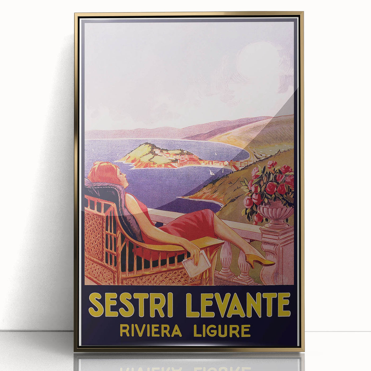 Vintage Sestri Levante Poster – Retro Italian Riviera Travel Art