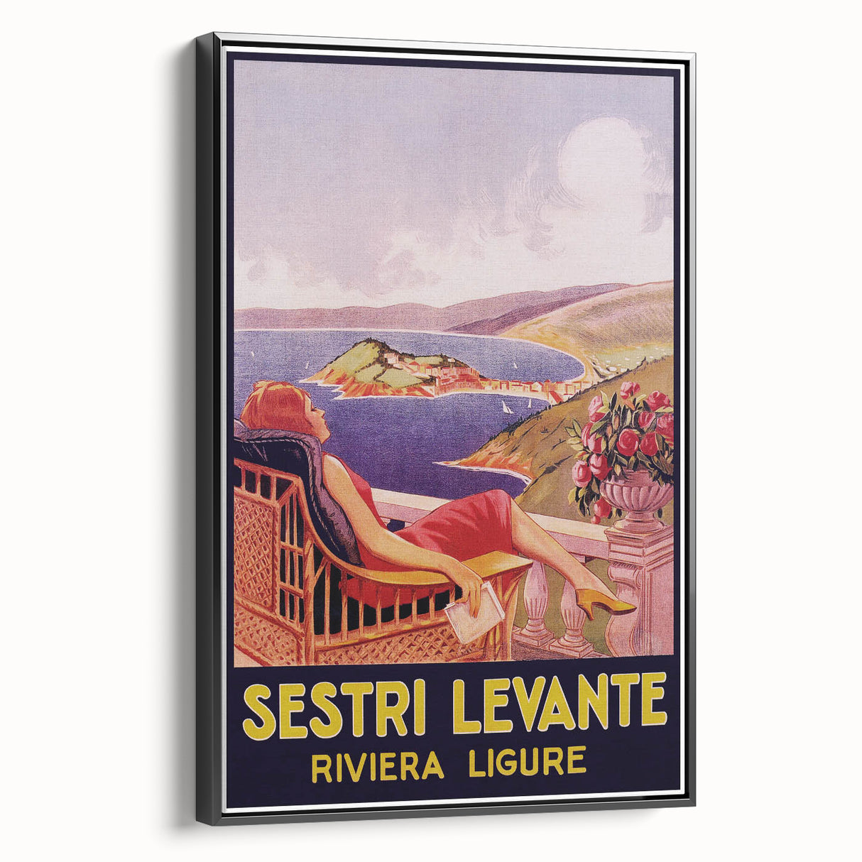 Vintage Sestri Levante Poster – Retro Italian Riviera Travel Art