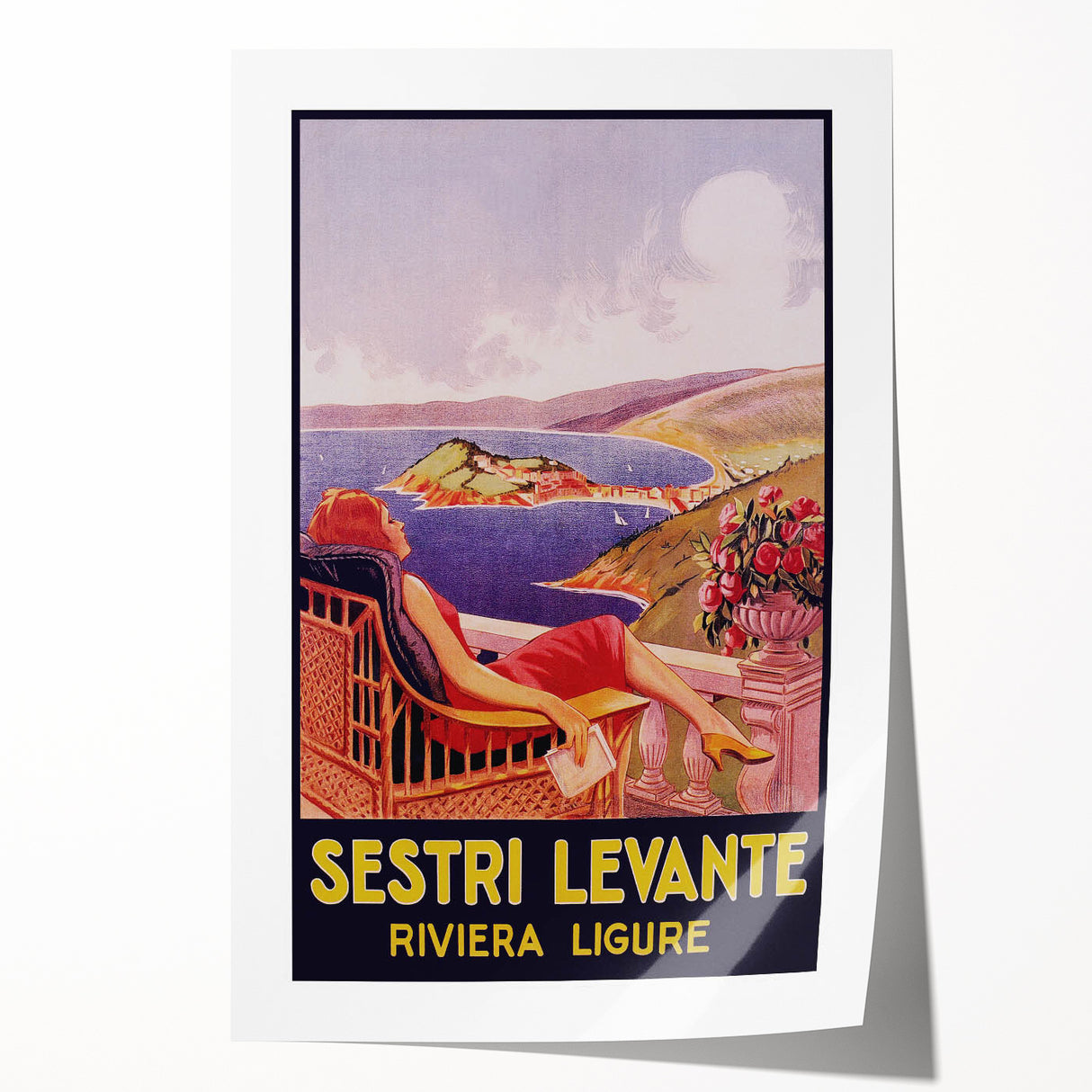 Vintage Sestri Levante Poster – Retro Italian Riviera Travel Art