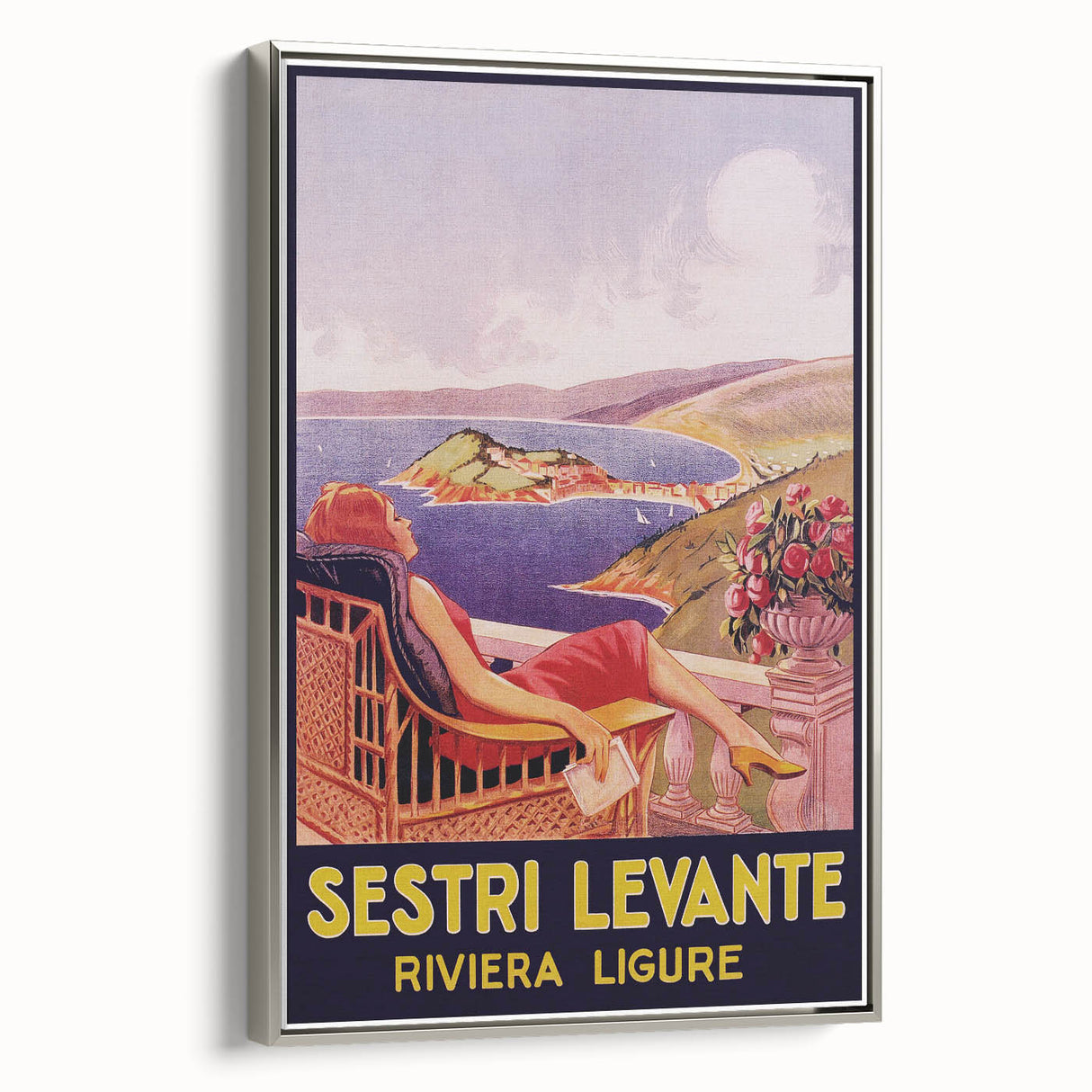 Vintage Sestri Levante Poster – Retro Italian Riviera Travel Art
