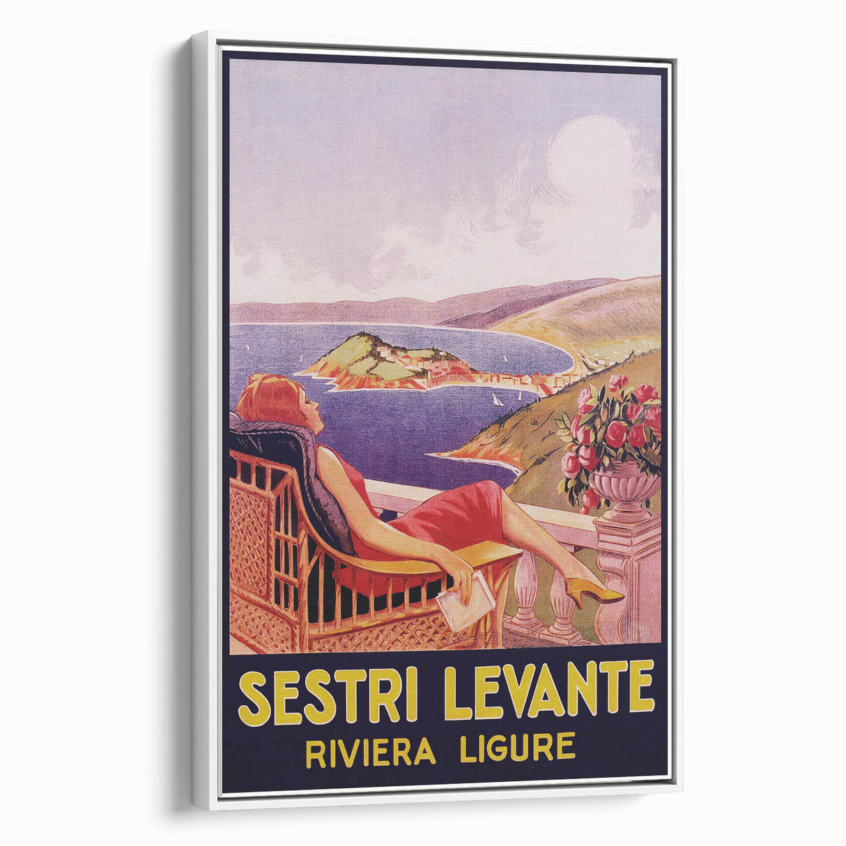 Vintage Sestri Levante Poster – Retro Italian Riviera Travel Art