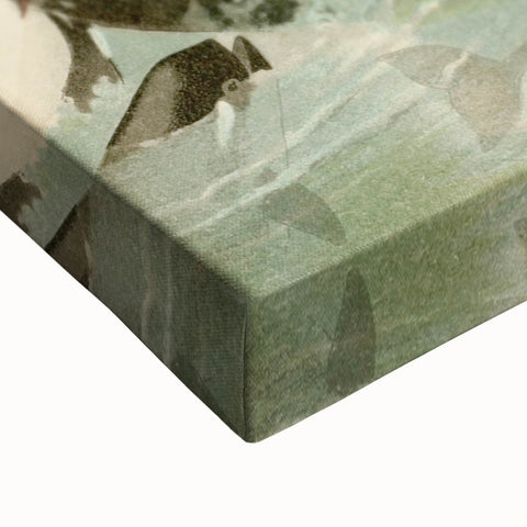 Vintage Animal Art: Whales in Ocean Waves | Antique Wildlife Prints