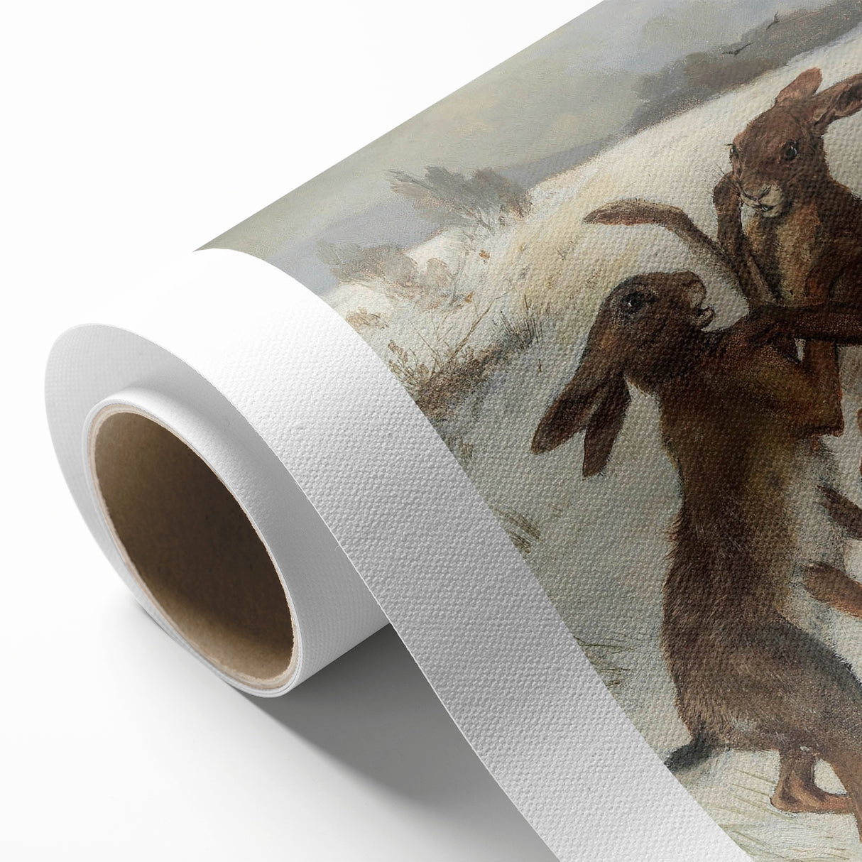 Vintage Animal Art - Snowy Hares Antique Wildlife Print