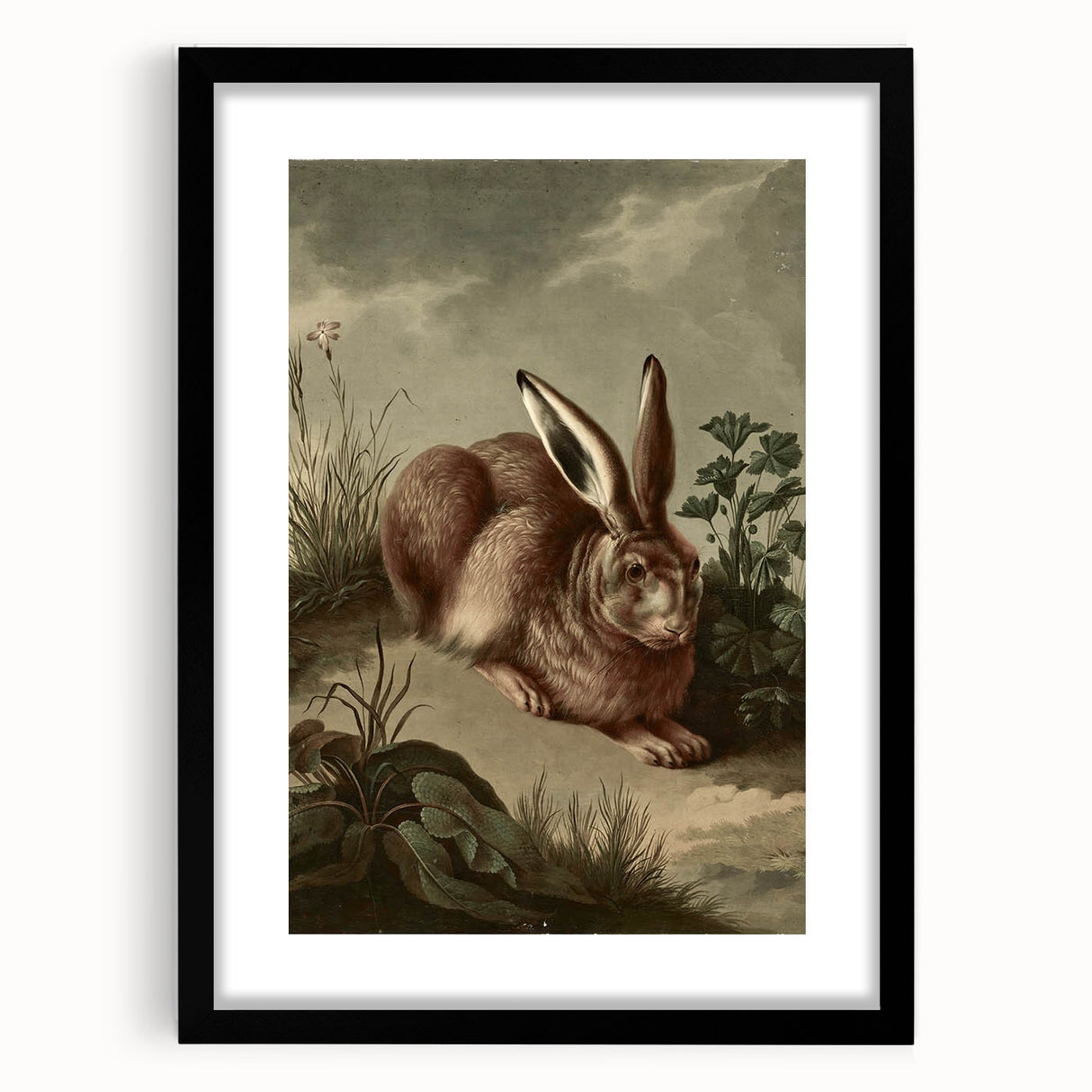 Vintage Animal Art - Rabbit in Nature Antique Wildlife Print