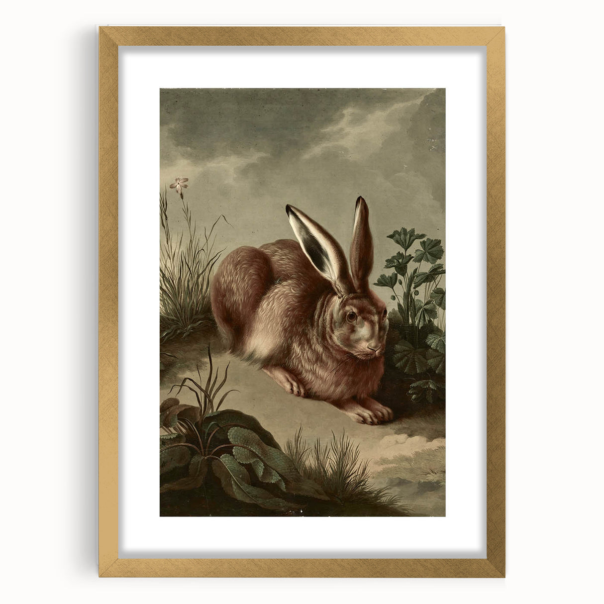 Vintage Animal Art - Rabbit in Nature Antique Wildlife Print