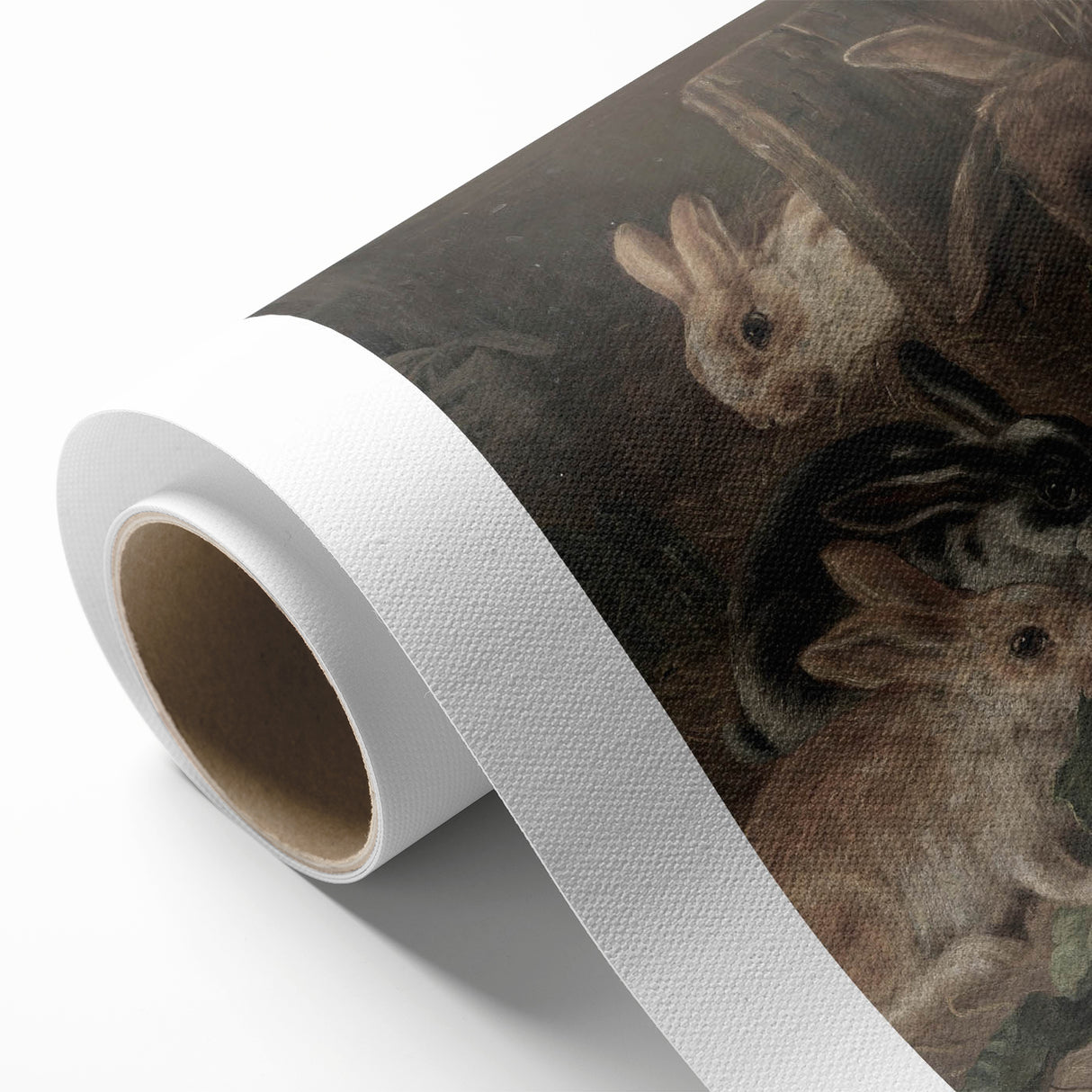 Vintage Animal Art - Rabbits Eating Cabbage Antique Wildlife Print