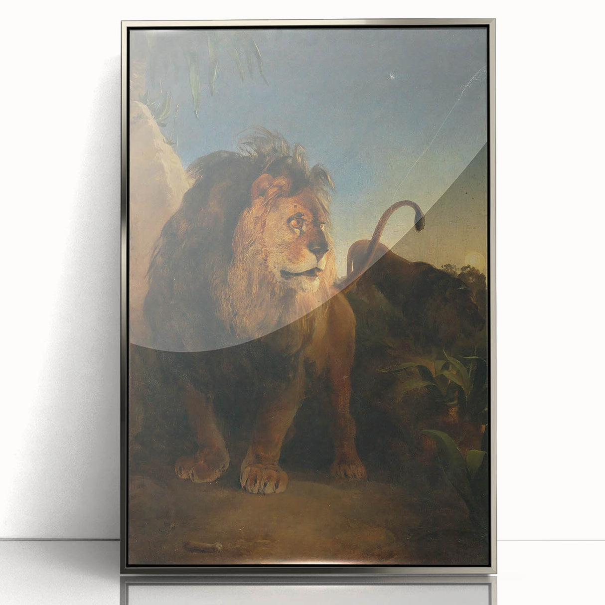 Vintage Animal Art - Majestic Lion at Dusk Antique Wildlife Print