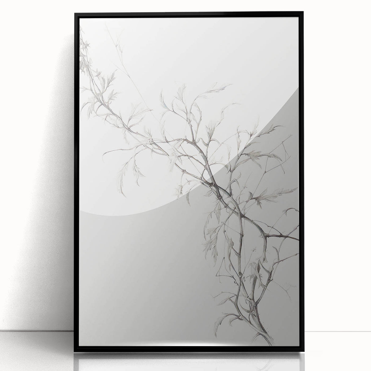 Vintage Botanical Art Prints – Elegant Branch Pencil Drawing