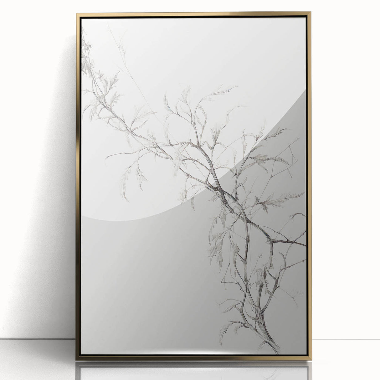 Vintage Botanical Art Prints – Elegant Branch Pencil Drawing