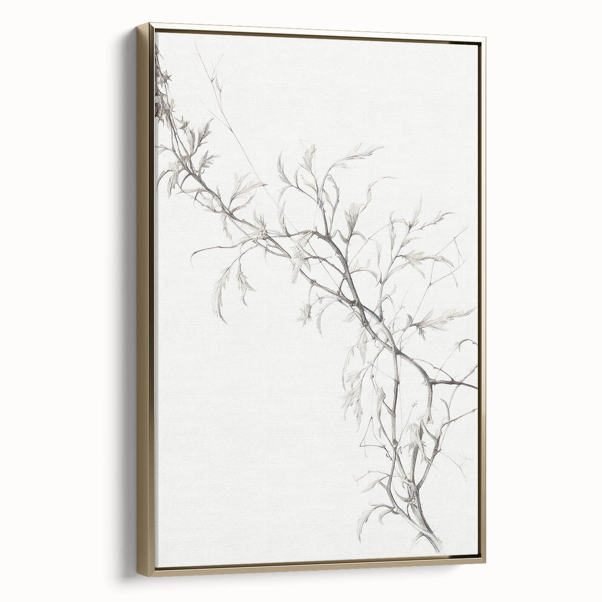 Vintage Botanical Art Prints – Elegant Branch Pencil Drawing