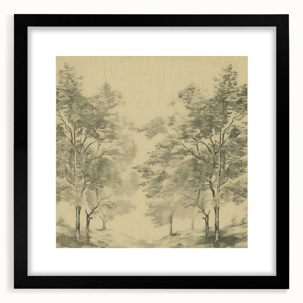 Vintage Botanical Art Prints – Scenic Tree Landscape Drawing