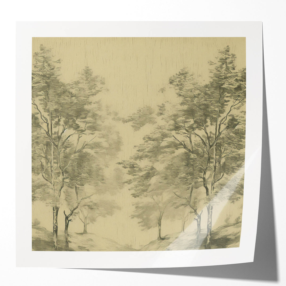 Vintage Botanical Art Prints – Scenic Tree Landscape Drawing