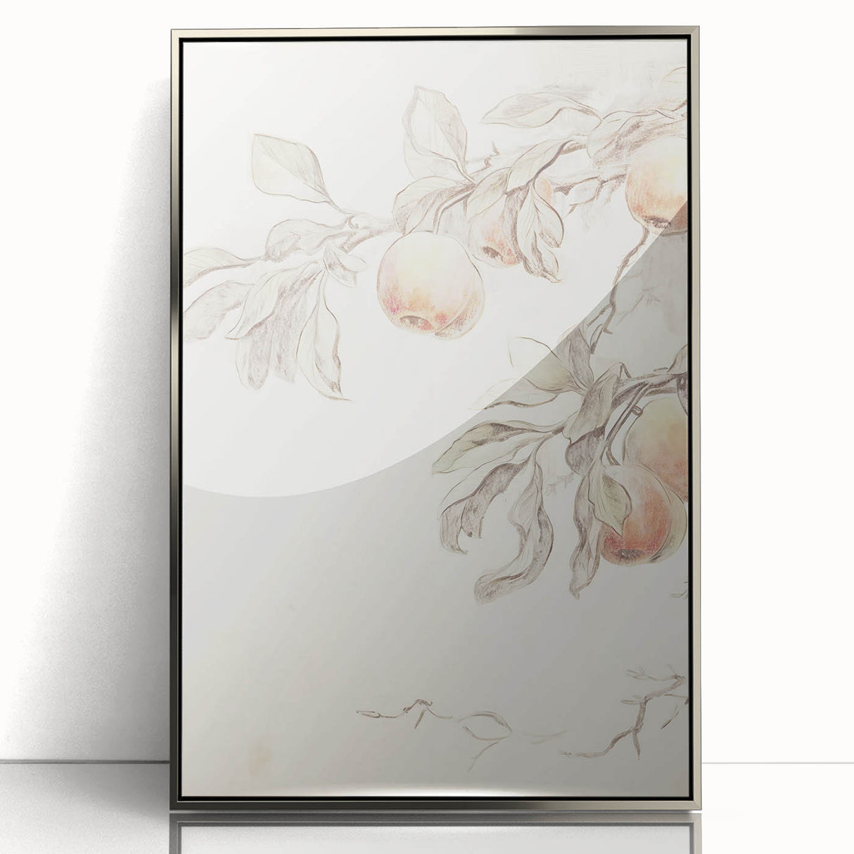 Vintage Botanical Art Prints – Apple Branch Pencil Drawing