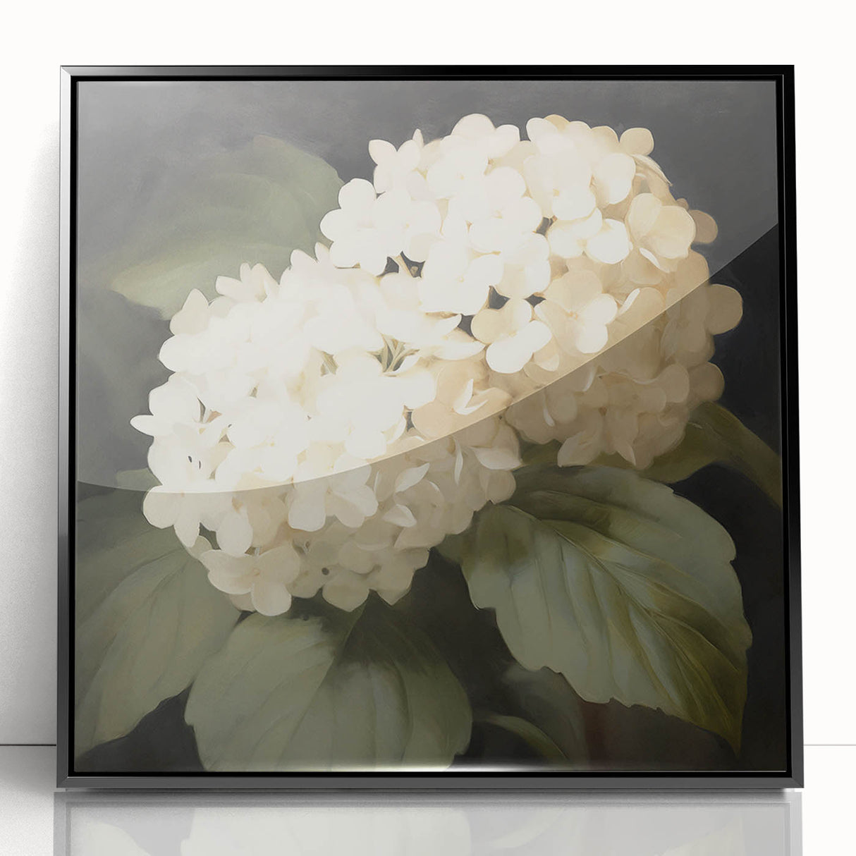 Vintage Botanical Art Print: White Hydrangea Flower Illustration