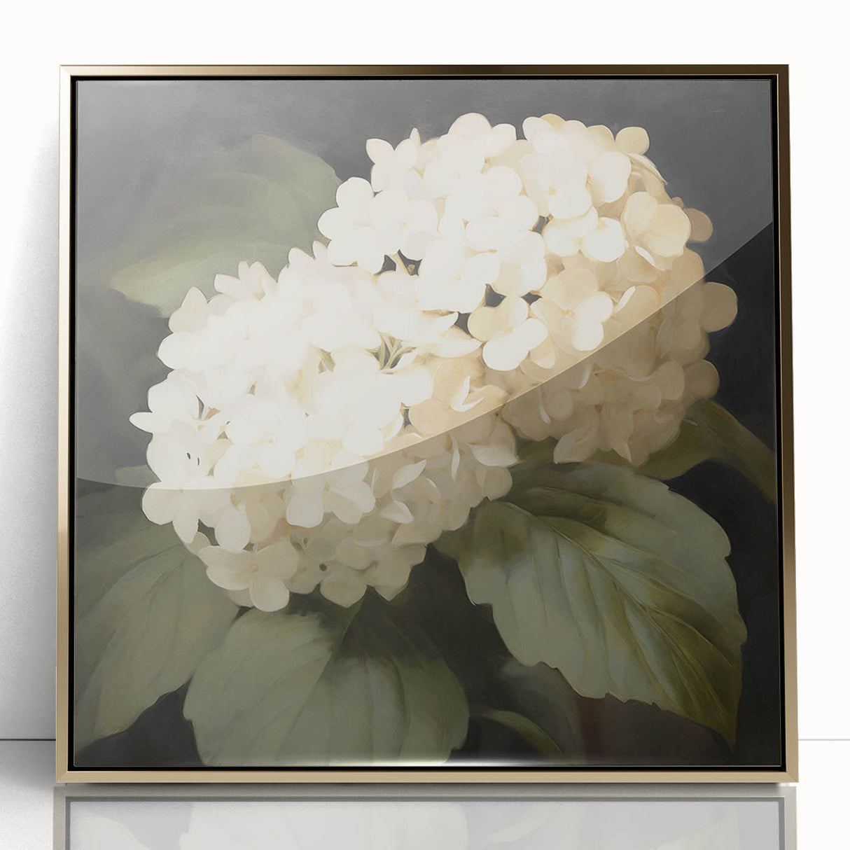 Vintage Botanical Art Print: White Hydrangea Flower Illustration