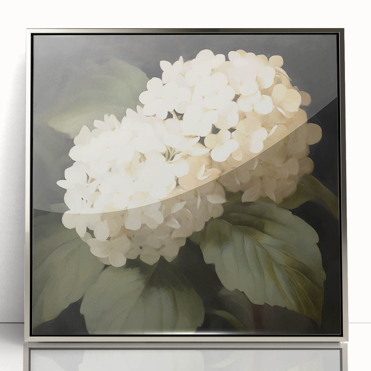 Vintage Botanical Art Print: White Hydrangea Flower Illustration