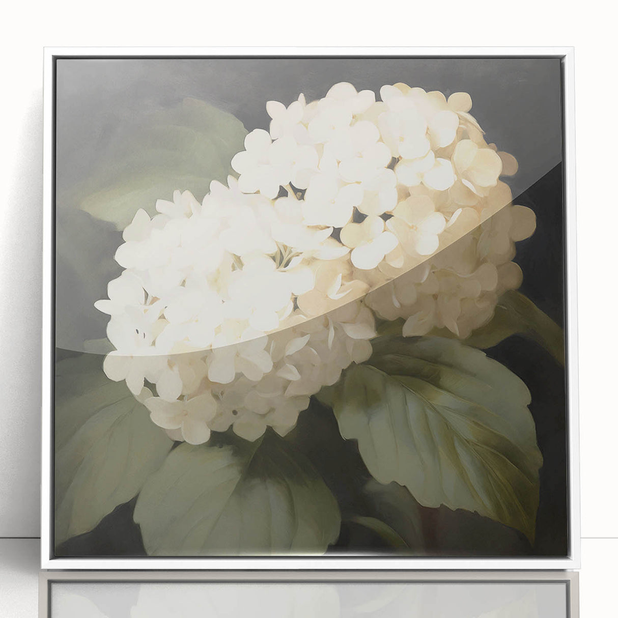 Vintage Botanical Art Print: White Hydrangea Flower Illustration