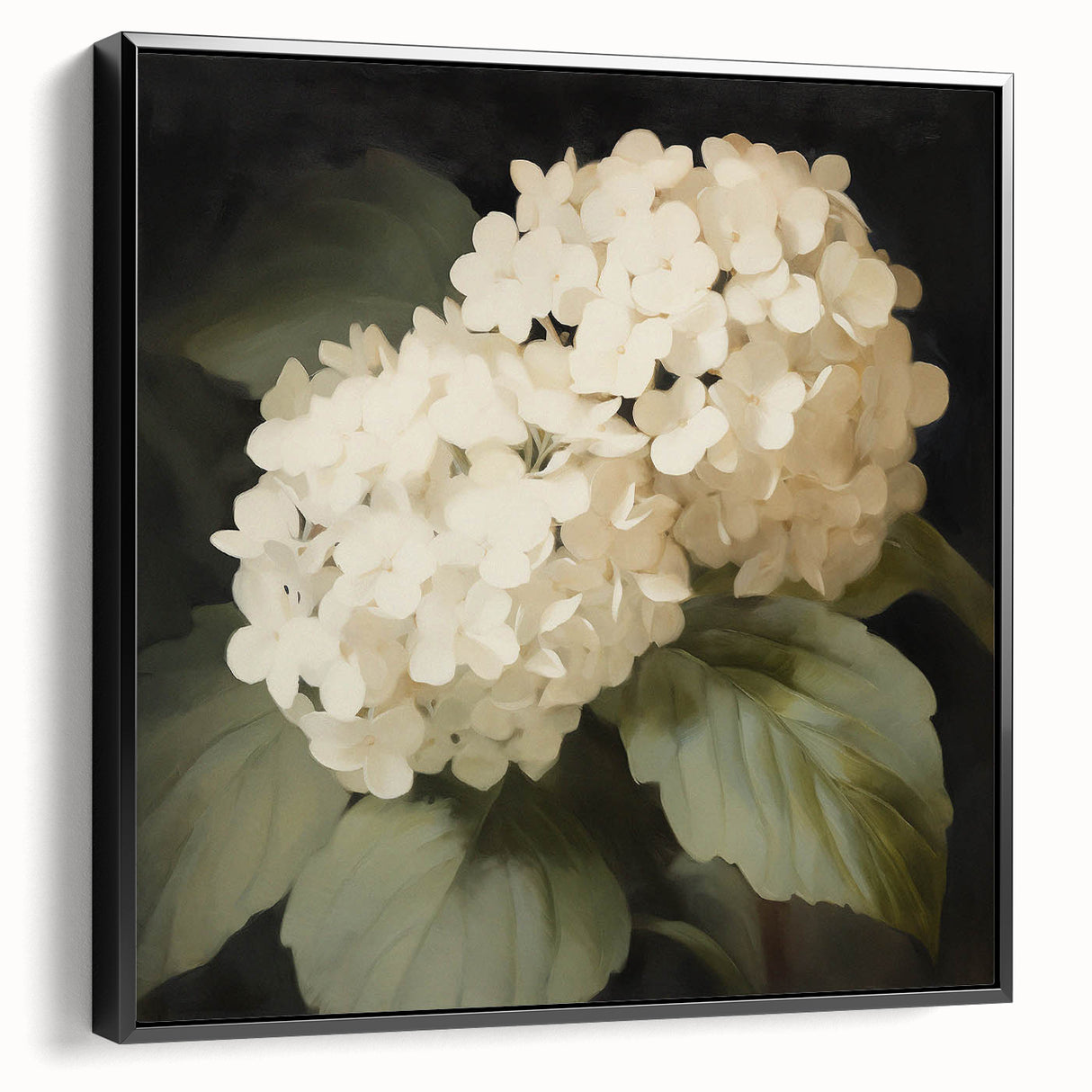 Vintage Botanical Art Print: White Hydrangea Flower Illustration