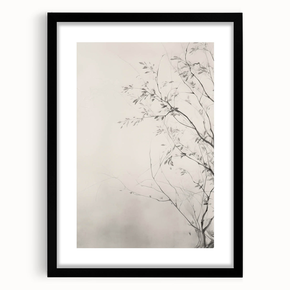 Vintage Botanical Art Prints – Elegant Branch Pencil Drawing