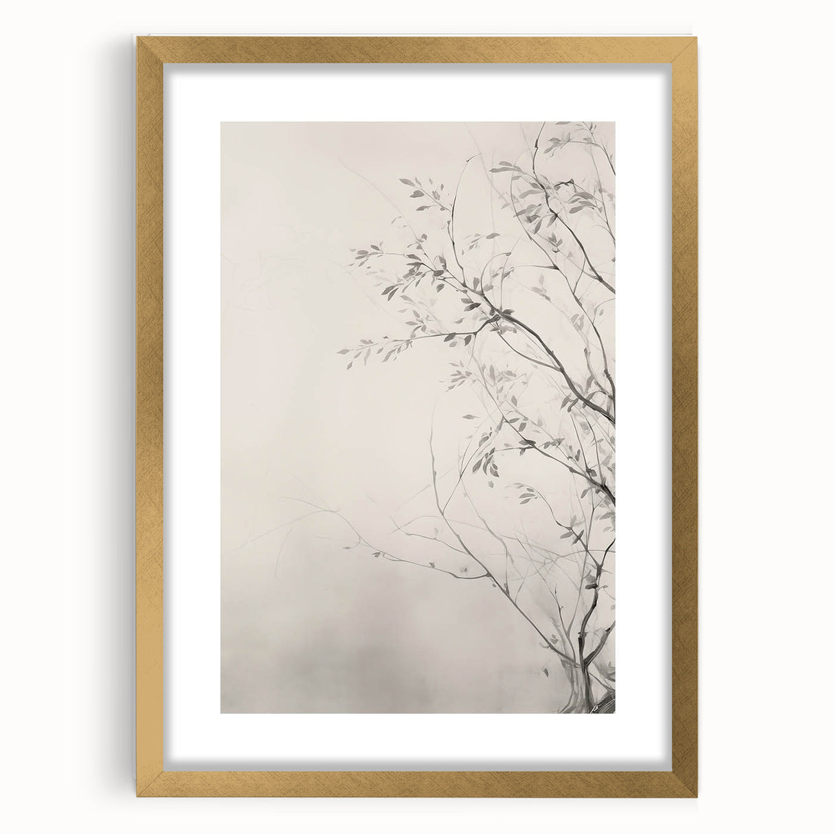 Vintage Botanical Art Prints – Elegant Branch Pencil Drawing