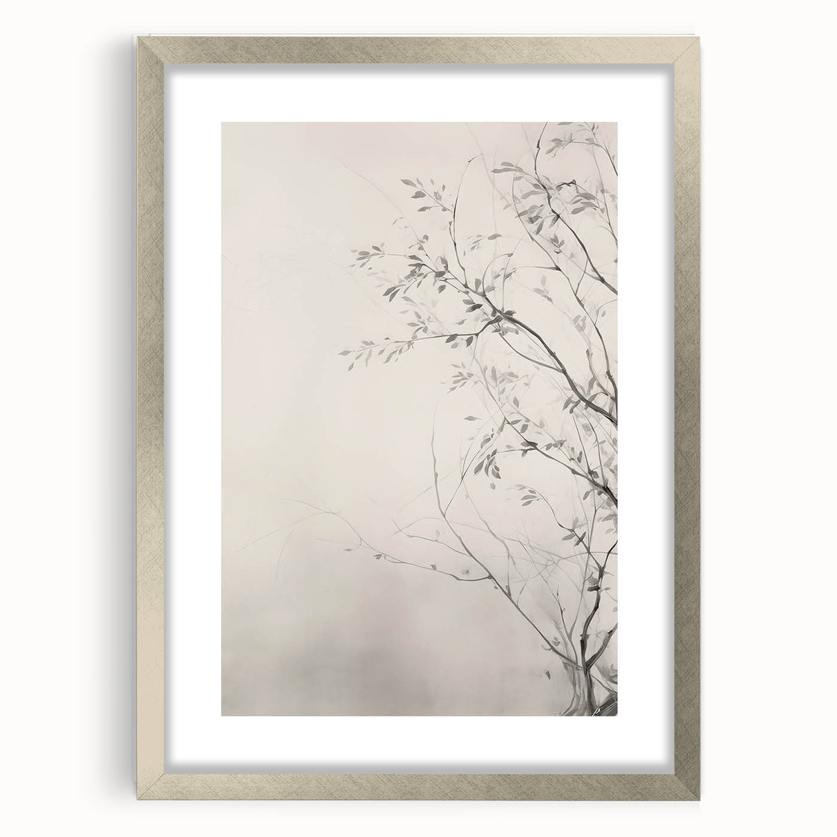Vintage Botanical Art Prints – Elegant Branch Pencil Drawing