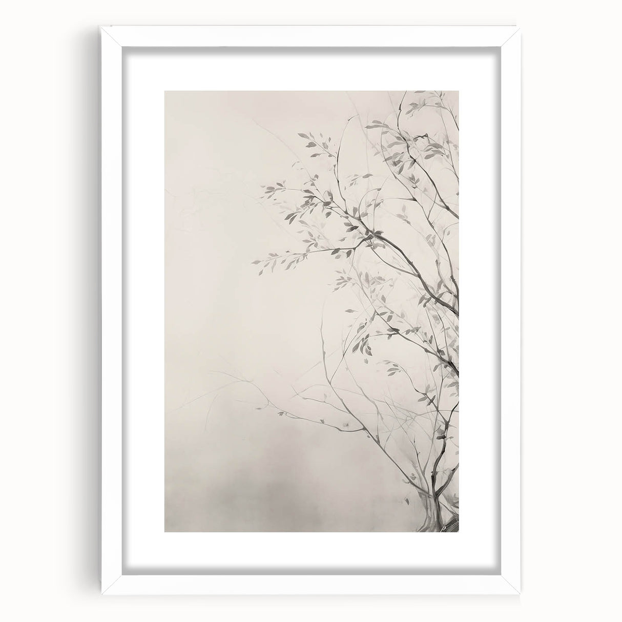 Vintage Botanical Art Prints – Elegant Branch Pencil Drawing