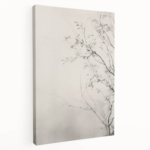 Vintage Botanical Art Prints – Elegant Branch Pencil Drawing