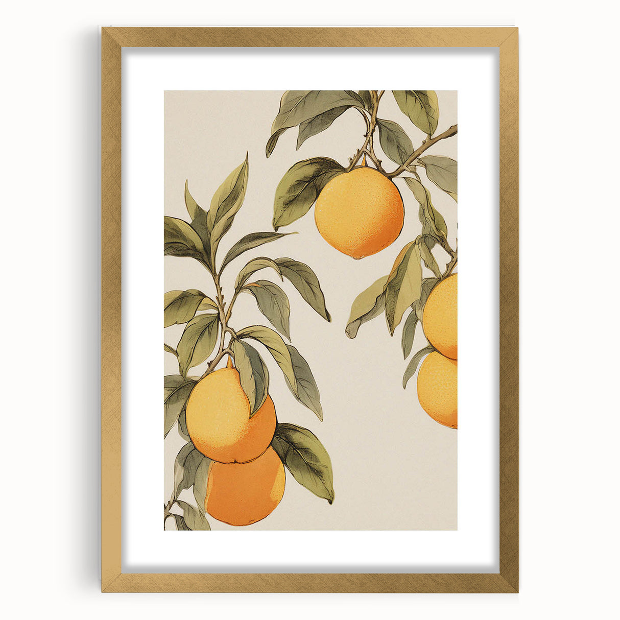 Vintage Botanical Art Print: Antique Lemon Tree Illustration
