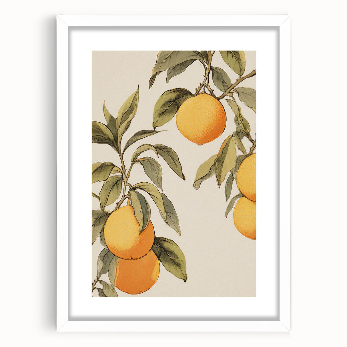 Vintage Botanical Art Print: Antique Lemon Tree Illustration