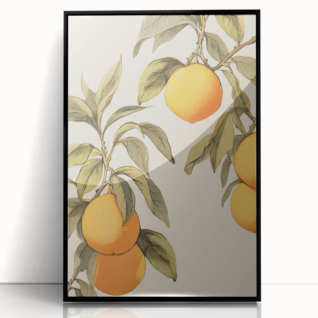 Vintage Botanical Art Print: Antique Lemon Tree Illustration