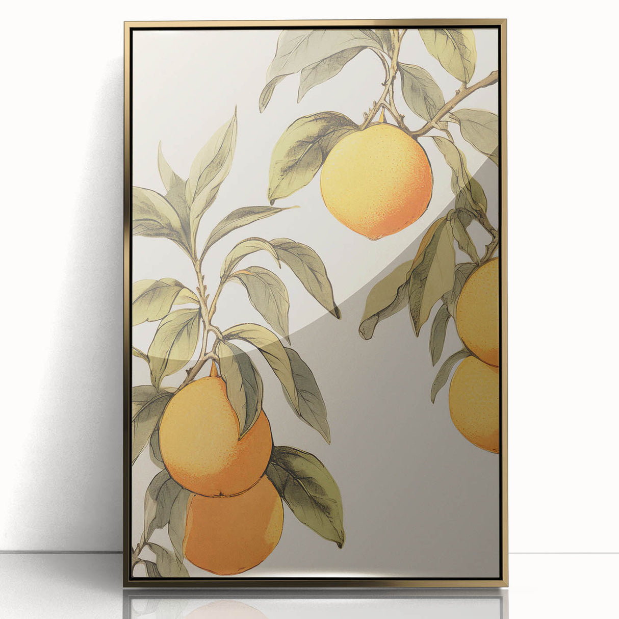 Vintage Botanical Art Print: Antique Lemon Tree Illustration