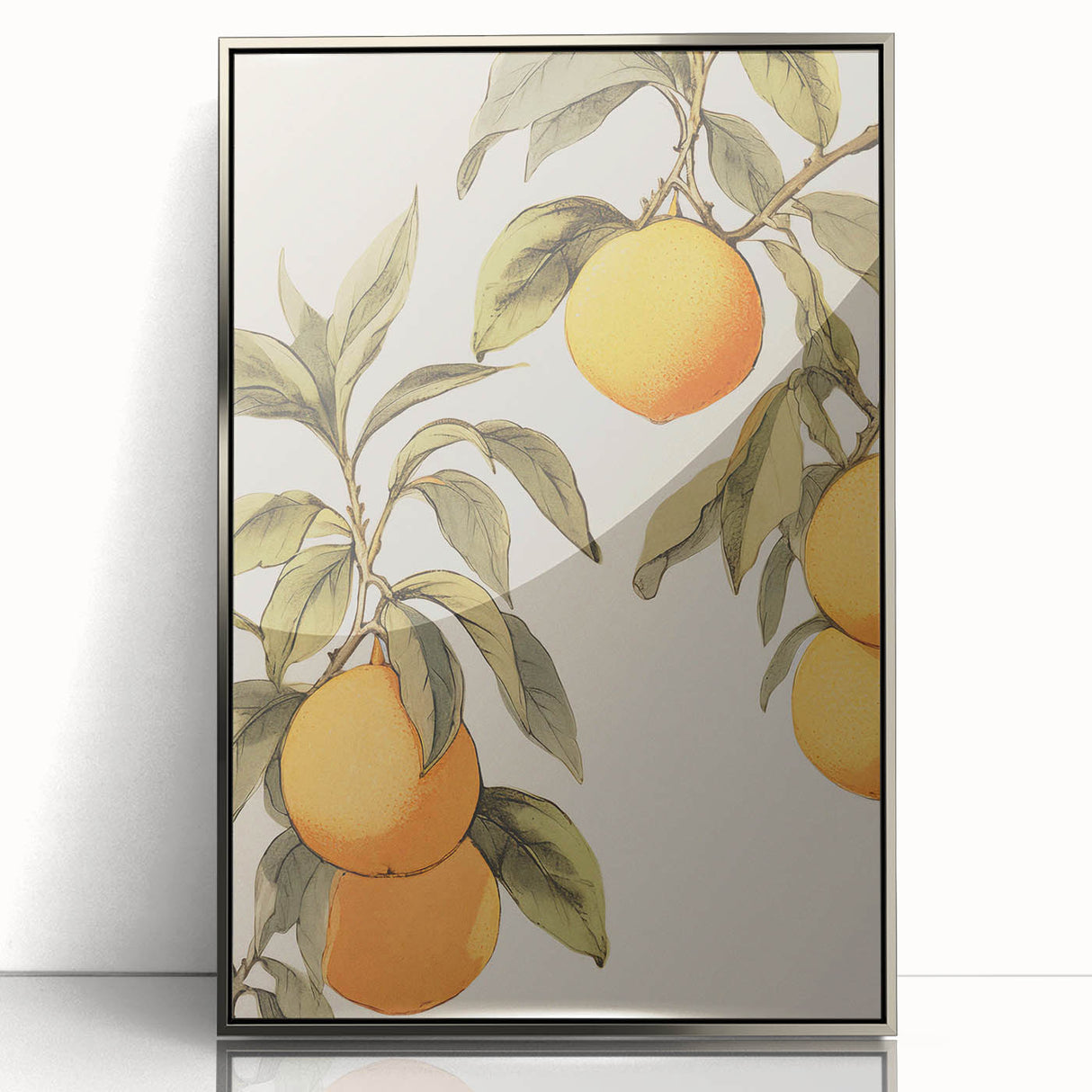 Vintage Botanical Art Print: Antique Lemon Tree Illustration