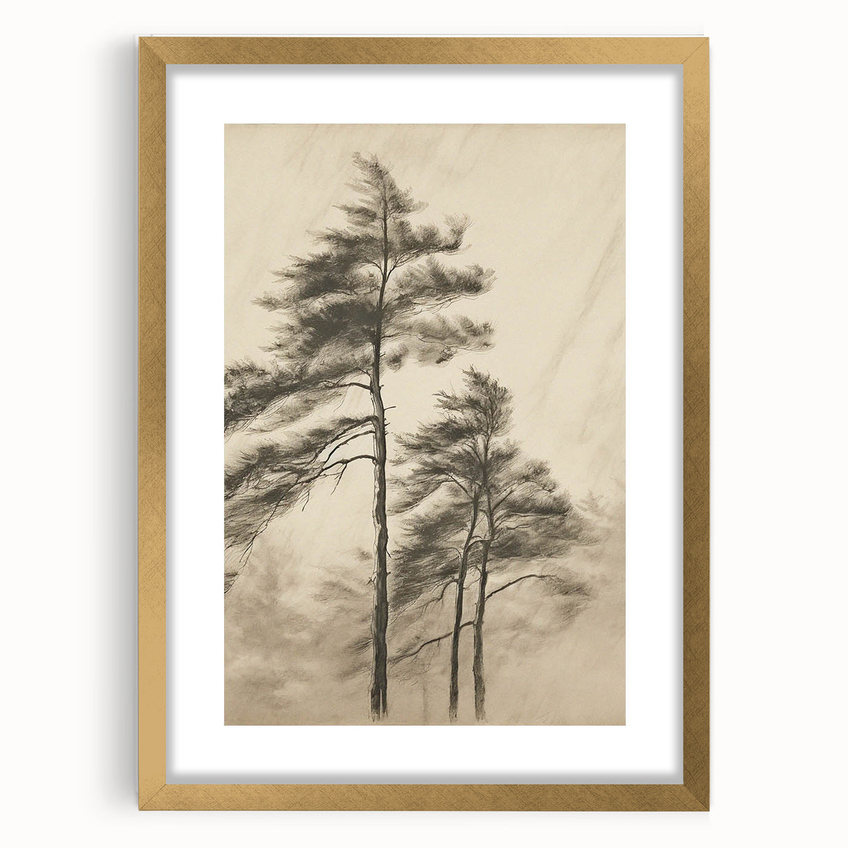Vintage Botanical Art Print: Soft Tree Sketch Illustration