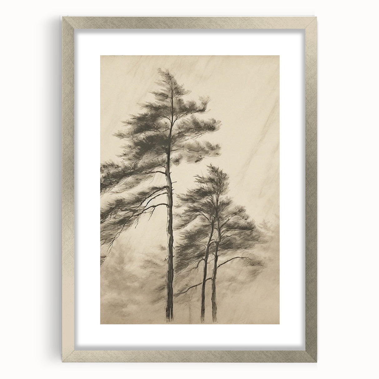 Vintage Botanical Art Print: Soft Tree Sketch Illustration