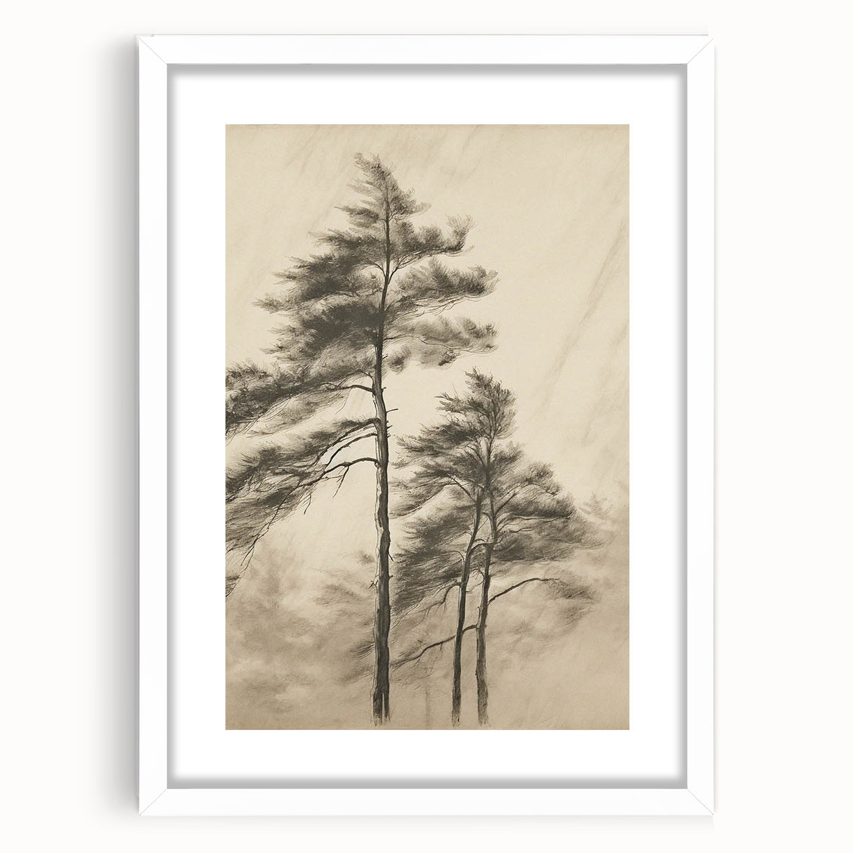 Vintage Botanical Art Print: Soft Tree Sketch Illustration
