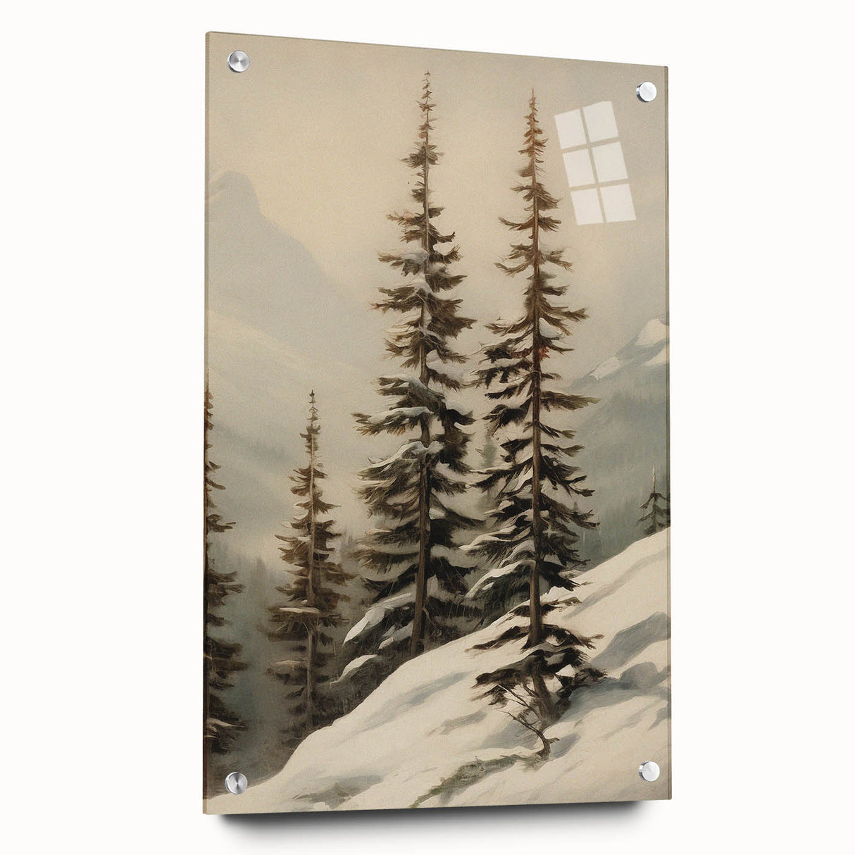 Vintage Winter Landscape Print – Botanical Nature Wall Art