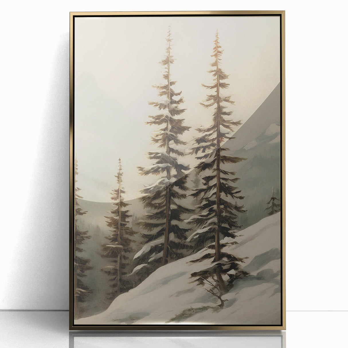 Vintage Winter Landscape Print – Botanical Nature Wall Art