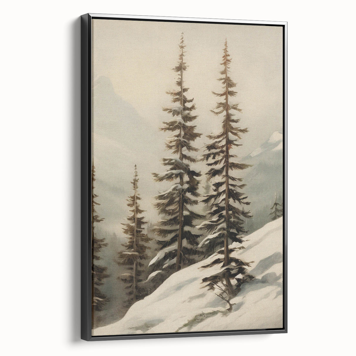 Vintage Winter Landscape Print – Botanical Nature Wall Art