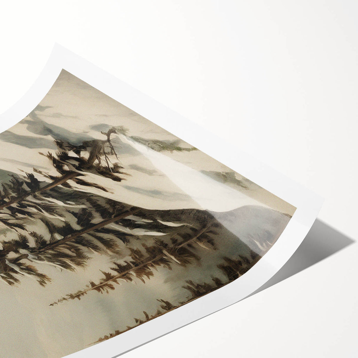 Vintage Winter Landscape Print – Botanical Nature Wall Art