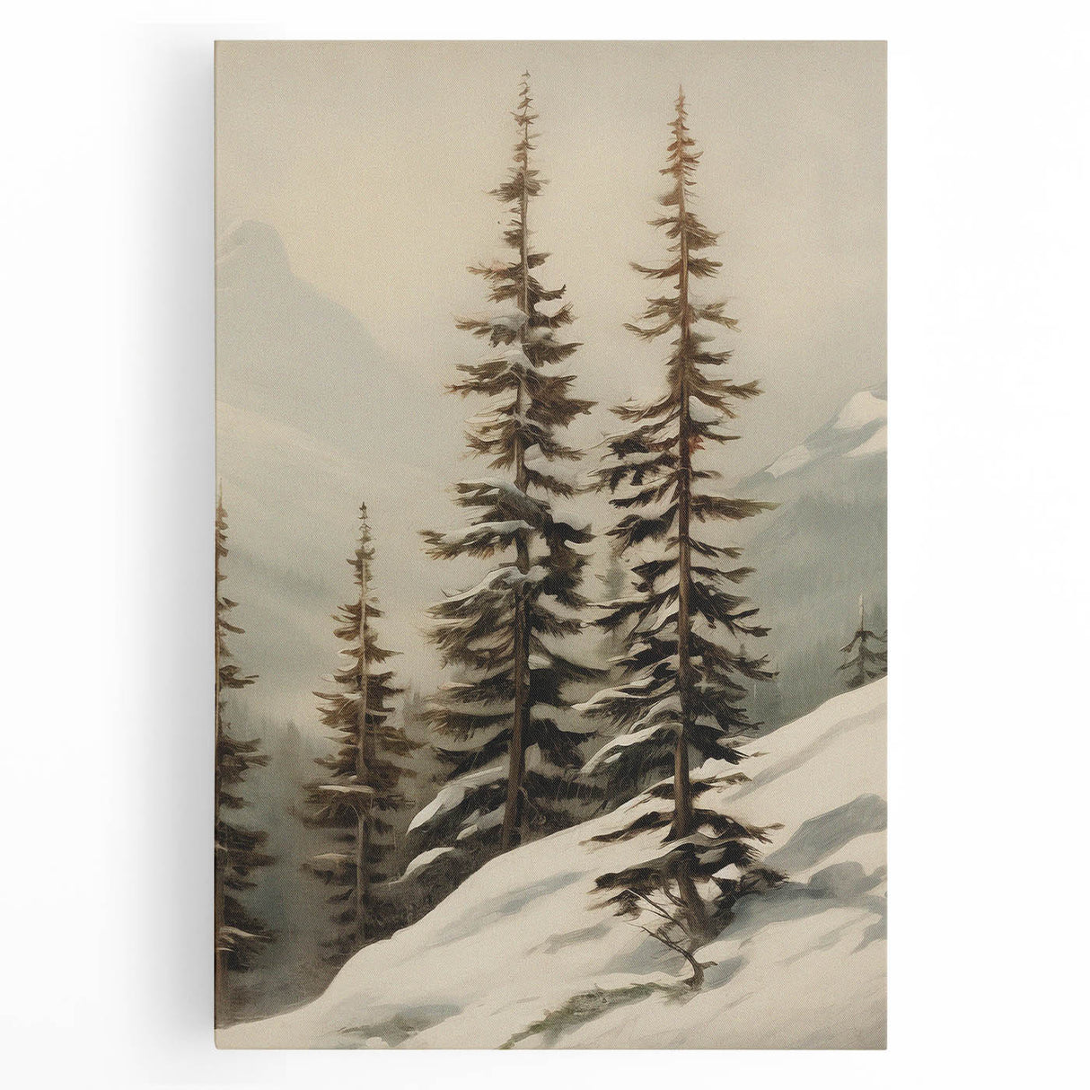Vintage Winter Landscape Print – Botanical Nature Wall Art