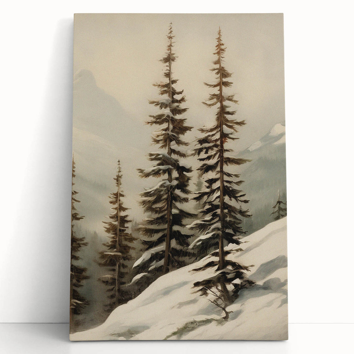 Vintage Winter Landscape Print – Botanical Nature Wall Art