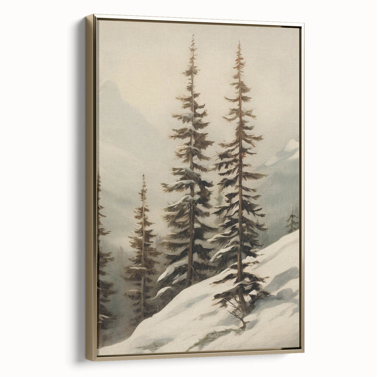 Vintage Winter Landscape Print – Botanical Nature Wall Art