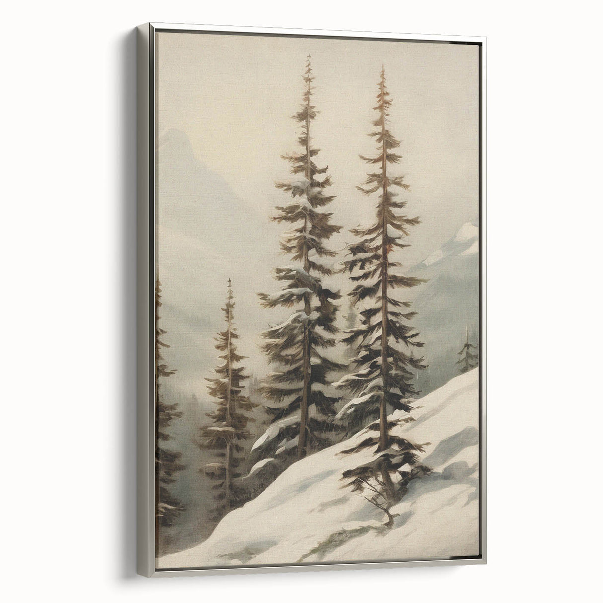 Vintage Winter Landscape Print – Botanical Nature Wall Art