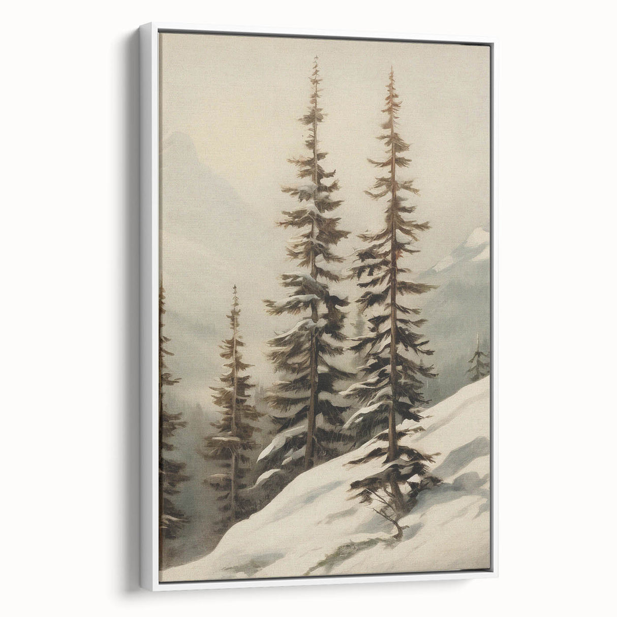 Vintage Winter Landscape Print – Botanical Nature Wall Art