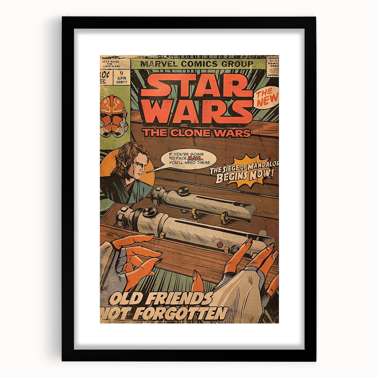 Vintage Comics Wall Art – Star Wars Clone Wars Retro Poster