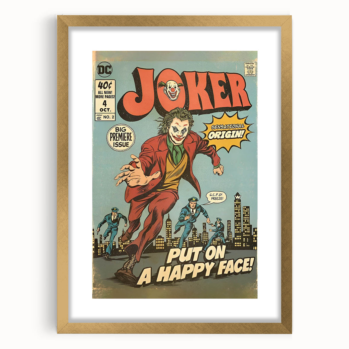 Vintage Comics Wall Art – Joker Retro Villain Comic Book Poster